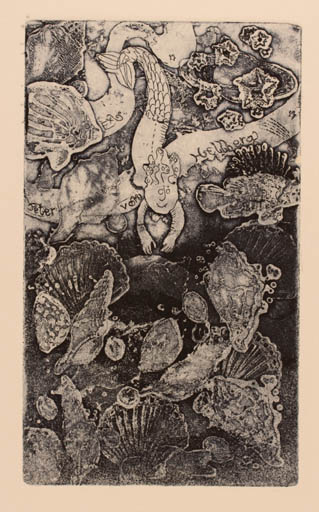 Exlibris by Alexandra von Hellberg from Italy for Peter von Hellberg - Mermaid Maritime 