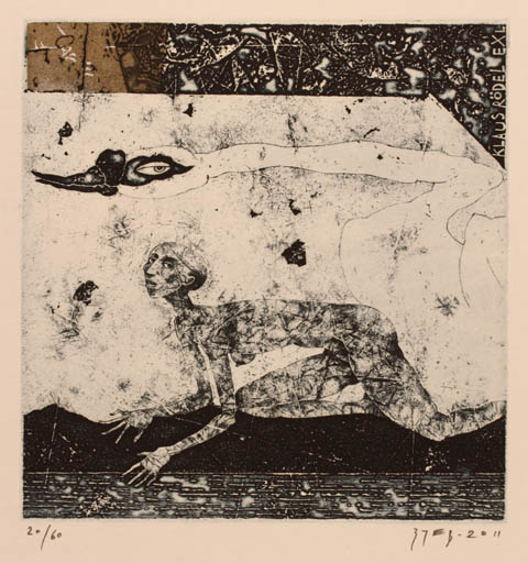 Exlibris by Vladimir Zuev from Russia for Klaus Rödel - Leda and the Swan 