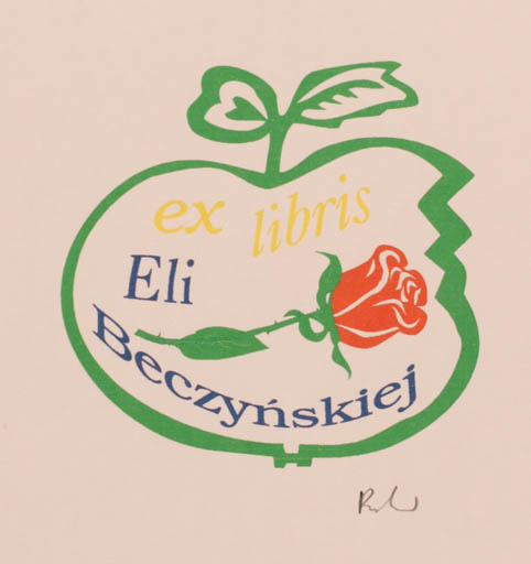 Exlibris by Rajmund Aszkowski from Poland for Eli Beczynskiej - Flower Fruit 