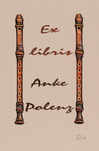 Exlibris by Rajmund Aszkowski from Poland for Anke Polenz - Music 