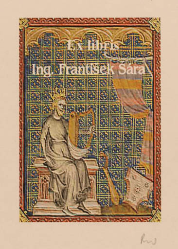 Exlibris by Rajmund Aszkowski from Poland for Frantisek Sara - Interior Man Music 