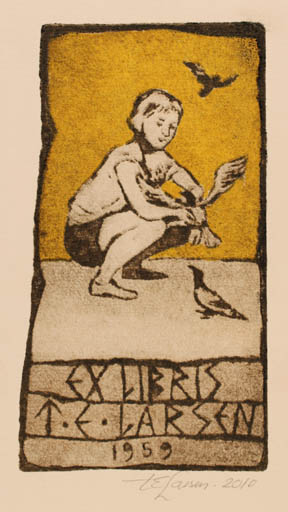 Exlibris by Torill  Elisabeth Larsen from Norway for Torill  Elisabeth Larsen - Bird Woman 