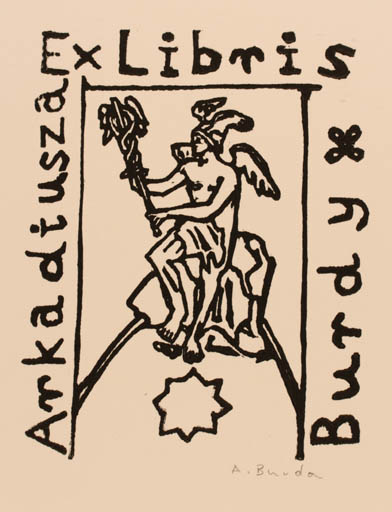 Exlibris by Arkadius Burda from Poland for Arkadius Burda - Classical antiquity Hermes Mythology 