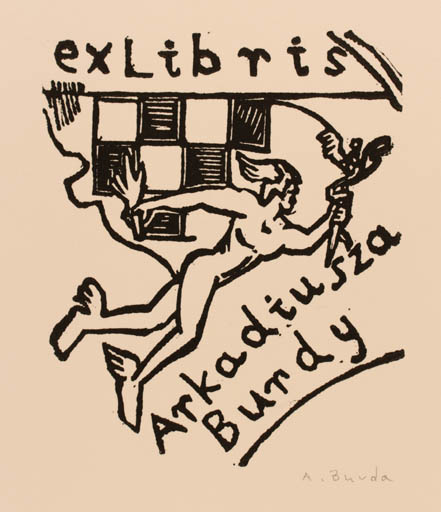 Exlibris by Arkadius Burda from Poland for Arkadius Burda - Classical antiquity Hermes Mythology 