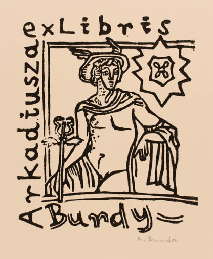 Exlibris by Arkadius Burda from Poland for Arkadius Burda - Classical antiquity Hermes Mythology 