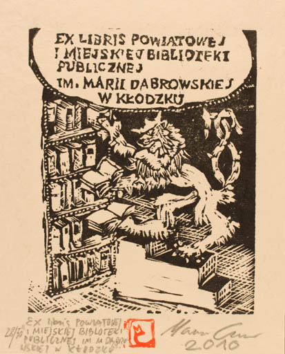 Exlibris by Marcin Czimor from Poland for ? Miejskiej Biblioteki Publicznej - Book Fauna 