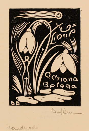 Exlibris by Dafinel Duniea from Romania for Jose Augusto De Almedia - Flower Woman 