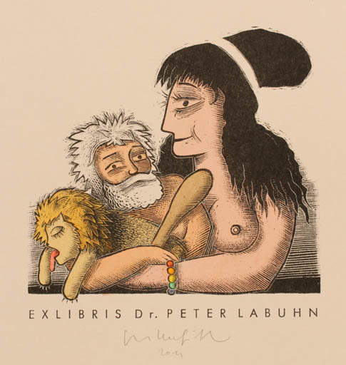 Exlibris by Egbert Herfurth from Germany for Dr. Peter Labuhn - Couple 