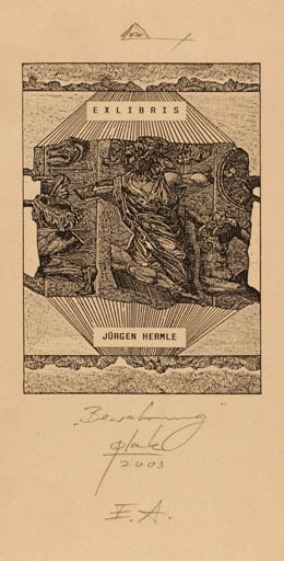 Exlibris by Heinz Plank from Germany for Jürgen Hermle - Classical antiquity Scenery/Landscape 