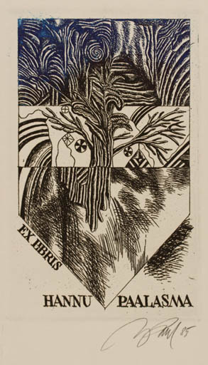 Exlibris by Illimar Paul from Estonia for Hannu Paalasmaa - Flora 