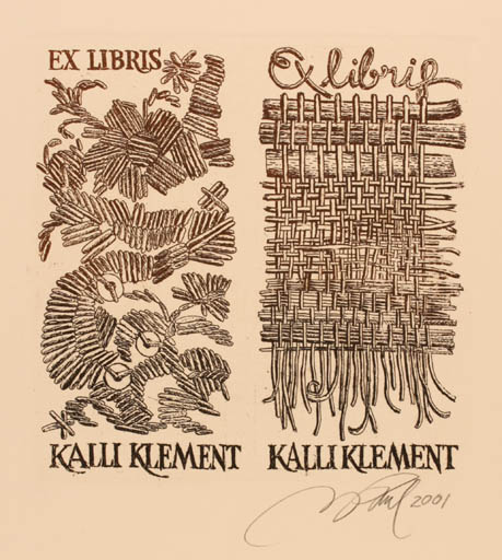 Exlibris by Illimar Paul from Estonia for Kalli Klement - Abstract 