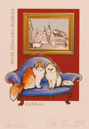 Exlibris by Peter Dietzsch from Germany for Steffi Blüschke-Russbild - Architecture Interior Cat 