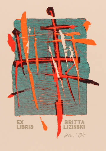 Exlibris by Detlef Olschewski from Germany for Brigitta Lizinski - Abstract 