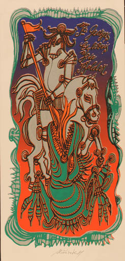Exlibris by Jaroslav Horanek from Czech Republic for Josef De Belder - Knight Sct.G. and the Dragon 