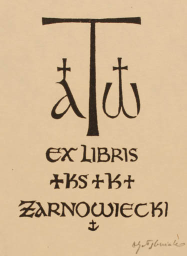 Exlibris by Antoni Golebniak from Poland for Andrzej Zarnowiecki - Text/Writing 