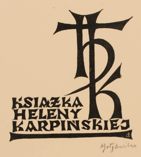 Exlibris by Antoni Golebniak from Poland for Heleny Karpinskiej - Text/Writing 