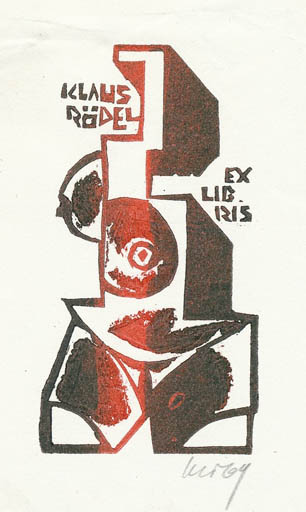 Exlibris by Vincas Kisarauskas from Lithuania for Klaus Rödel - Abstract 