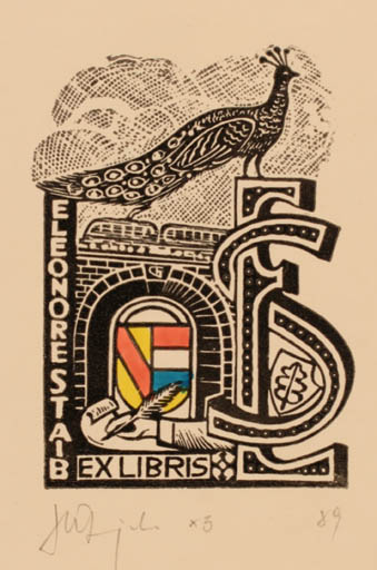 Exlibris by Henryk Grajek from Poland for Eleonore Staib - Bird 