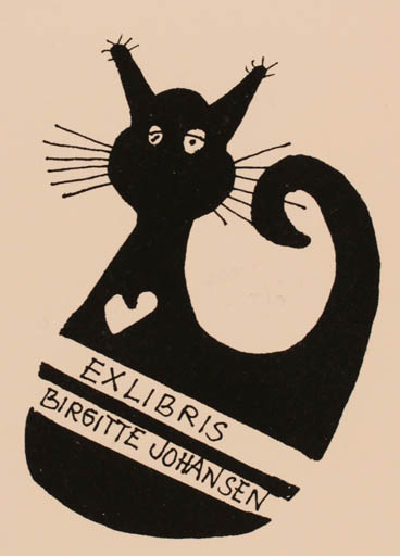 Exlibris by Erik Skjoldborg from Denmark for Birgitte Johansen - Cat 