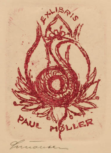 Exlibris by Kjeld Simonsen from Denmark for Paul Møller - Abstract 