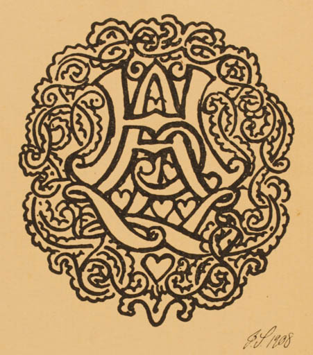 Exlibris by Poul Sæbye from Denmark for ? ? - Monogram 