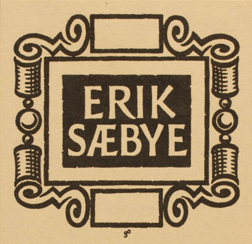 Exlibris by Poul Sæbye from Denmark for Erik Sæbye - 