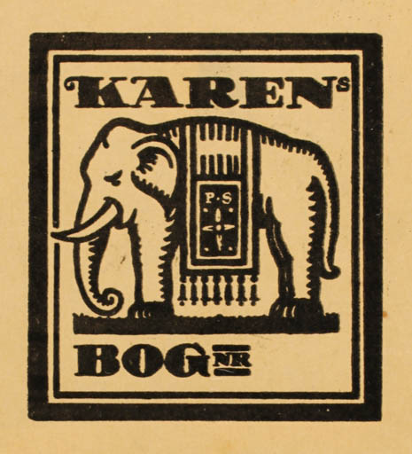 Exlibris by Poul Sæbye from Denmark for ? Karens bog - Fauna 