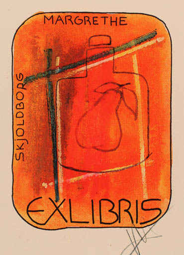 Exlibris by Antonino Viviano from Denmark for Margrethe Skjoldborg - Fruit Wine 