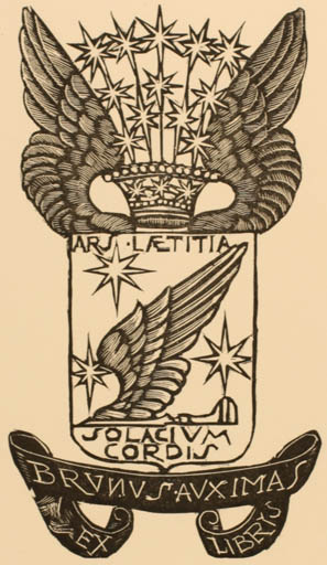 Exlibris by Bruno da Osimo from Italy for Auximas Brunus - Heraldry 