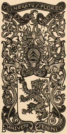 Exlibris by Bruno da Osimo from Italy for Mansueto Fenini - Heraldry 