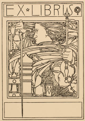 Exlibris by Carlo Parmeggiani from Italy for ? Vor der Schrift - Jugend Man 