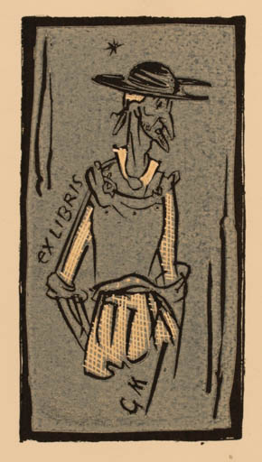 Exlibris by Jaroslav Vodrazka from Czechoslovakia for Gianni Mantero - Don Quijote 