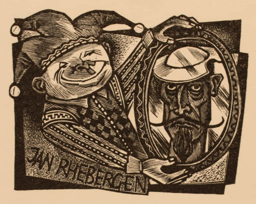 Exlibris by Lou Strik from Netherland for G. Jan Rhebergen - Don Quijote 