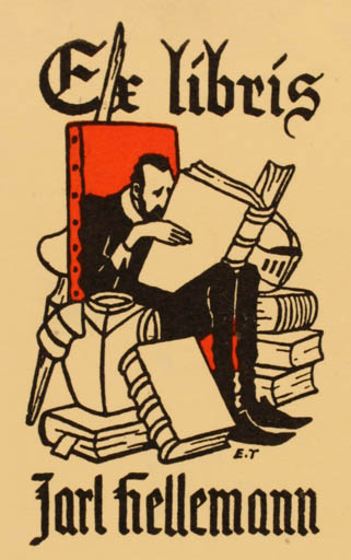 Exlibris by Erkki Tanttu from Finland for Jarl Hellemann - Book Don Quijote 