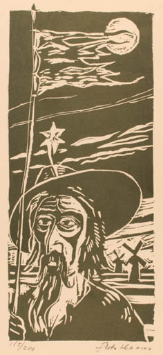 Exlibris by Frits Haans from Germany for ? ? - Don Quijote Mill 