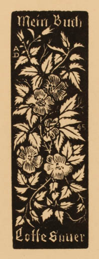 Exlibris by Antonin Dolezal from Czechoslovakia for Lotte Sauer - Flower Flora 