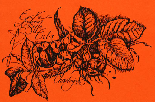 Exlibris by W. N. Chishnjak from Russia for Erika & Andreas Selle - Flora 