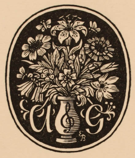 Exlibris by Ellen Beck from Germany for ? ? - Flower Flora 