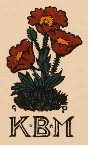 Exlibris by G.D. Perrottet from Australia for ? ? - Flower Flora 