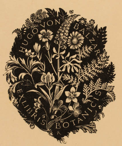 Exlibris by Pam Georg Rueter from Netherland for Hugo Von Balzar - Flora 