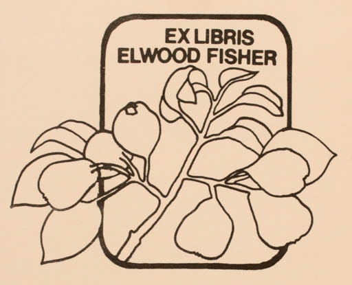 Exlibris by Vytautas O. Virkau from USA for Elwood Fisher - Flora Fruit 