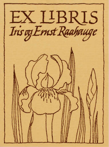 Exlibris by ? ? from Denmark for Iris & Ernst Raahauge - Flower Flora 