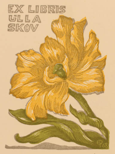 Exlibris by Edmund Peter from Denmark for Ulla Skov - Flora 