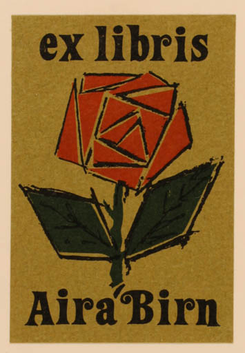 Exlibris by Pekka Poukka from Finland for Aira Birn - Flower Flora 