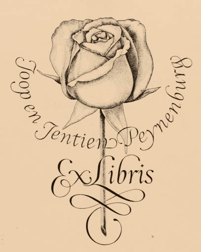 Exlibris by Pieter Wetselaar from Netherland for Joop & Jentien Peijnenburg - Flower Flora 