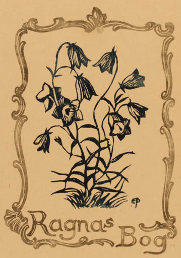 Exlibris by Edmund Peter from Denmark for Ragna Mortensen - Flower Flora 