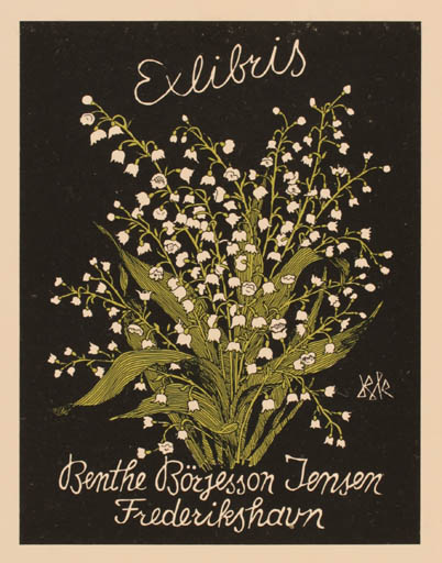 Exlibris by Bernhard Kuhlmann from Germany for Bente Børjesson Jensen - Flora 