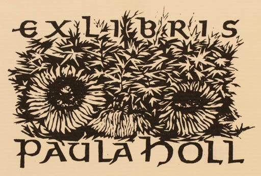 Exlibris by Johannes Lebek from Germany for Paula Holl - Flower Flora 