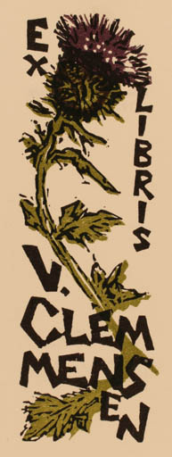 Exlibris by Tibor Moskal from Hungary for Vagn Åge Clemmensen - Flora 