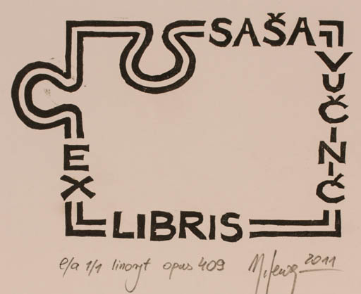 Exlibris by Malgorzaty Seweryn from Poland for Sasa Vucinic - Abstract 